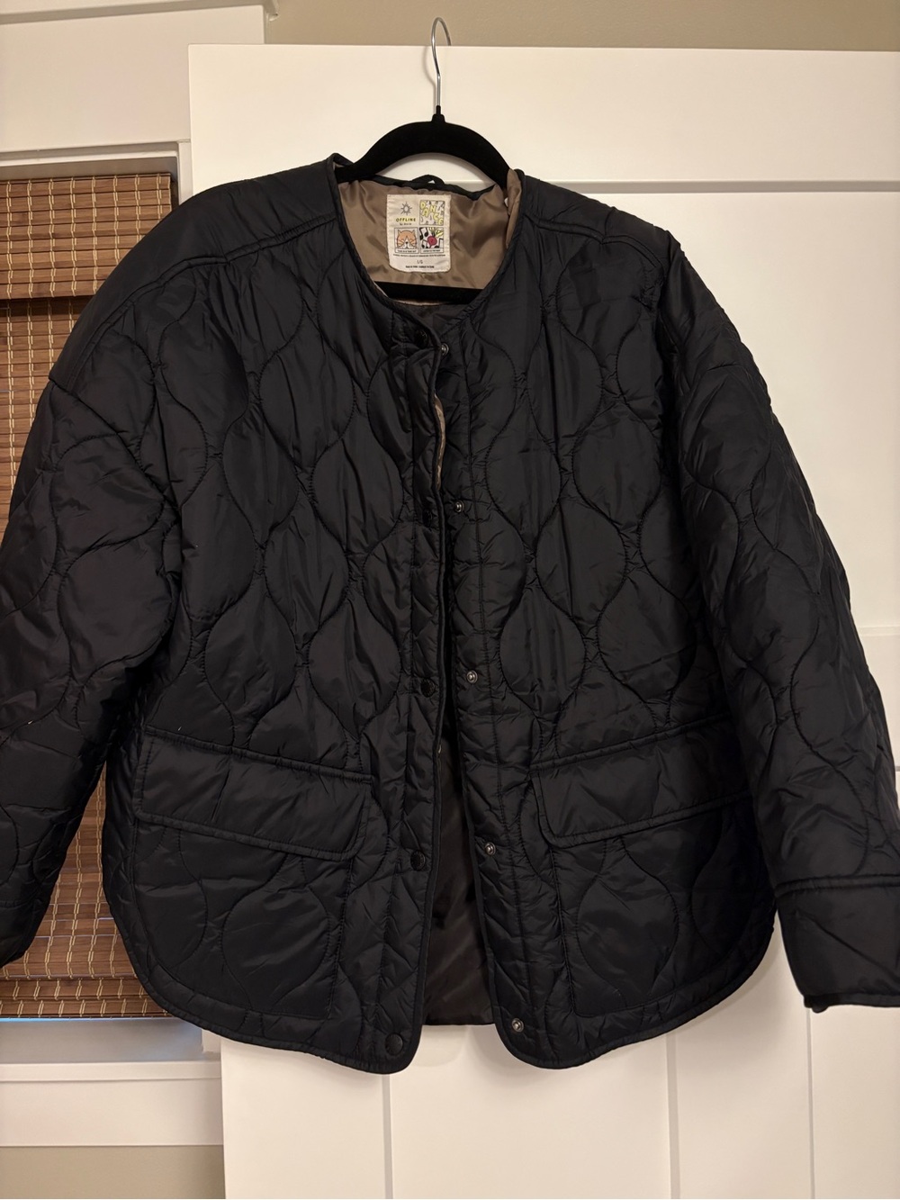 aerie Black Quilted Puffer Jacket